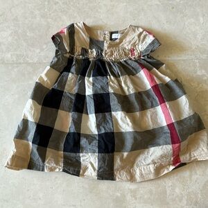 Baby Burberry Cotton Check Dress 12m
